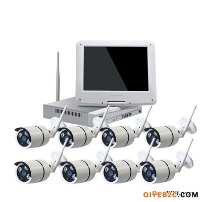 无线带屏NVR家用型，网络监控录像机+摄像机套包