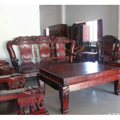 专业评估 昆山高价收购红木家具大红酸枝木沙发餐桌椅