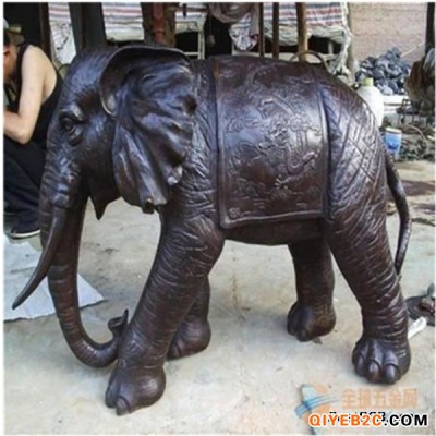 铜大象雕塑厂家定制 仿古铜大象风水摆件 景观铜大象