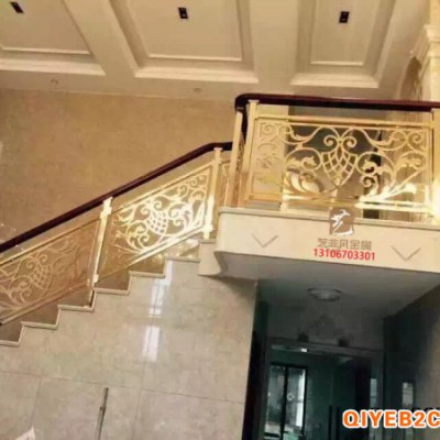 北京别墅铜艺雕刻楼梯护栏 讲究文化品位