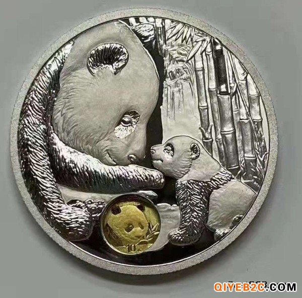中国熊猫金币发行40周年纪念银章