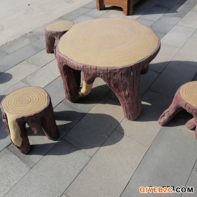 山东齐河供应水泥桌椅规格 仿木桌凳生产 可定制样式