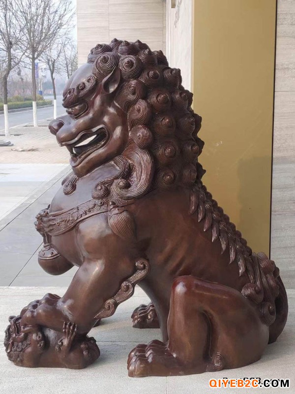 动物景观雕塑 铸铜狮子雕塑 迎宾动物
