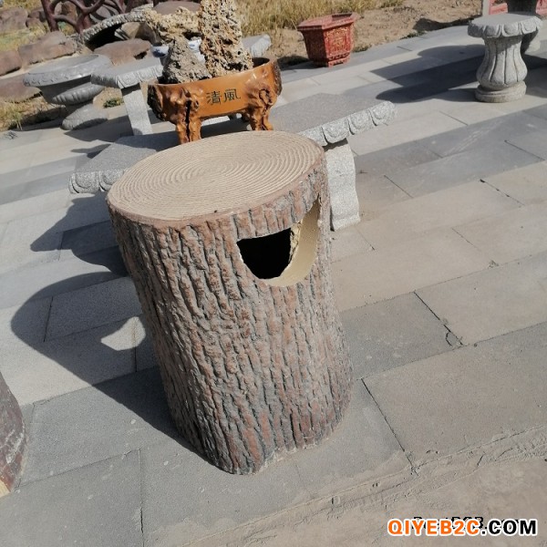 山东齐河艺林景观供应仿木垃圾箱规格 水泥垃圾桶生产
