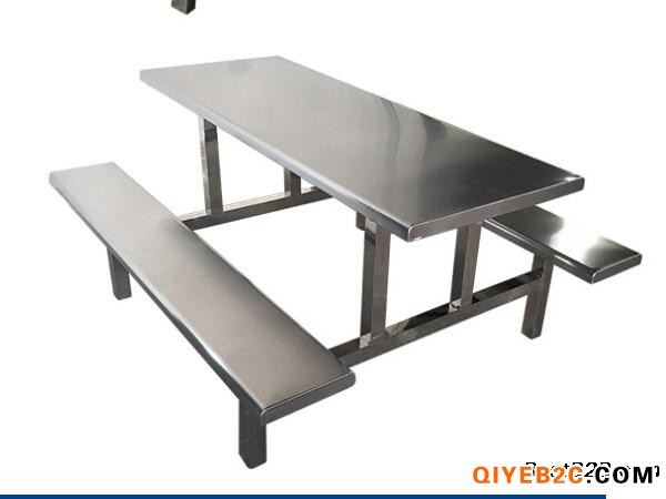 加厚连体餐桌椅 不锈钢制造 耐用坚固使用寿命长